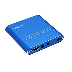 Wewoo Passerelle multimédia MINI 1080P Full HD Media USB HDD Boîtier de lecteur de carte SD / MMCEU Plug Bleu