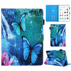 Etui en PU impression de modèle avec support papillon bleu pour votre Apple iPad mini (2019) 7.9 pouces/4/3/2/1