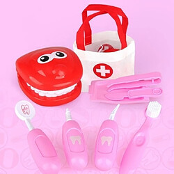 Wewoo 9 PCS / Set Jeu de simulation de jouets Dentiste Kit médical de rôle éducatif éducatifs pour enfants Rose