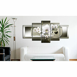 Paris Prix Tableau Imprimé Orchid & Zen Garden in Grey 100 x 200 cm