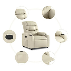 Maison Chic Fauteuil Relax pour salon, Fauteuil inclinable Crème Similicuir -GKD49716 pas cher