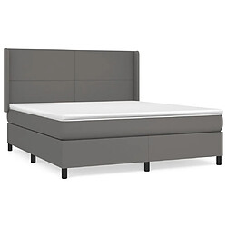 Maison Chic Lit Adulte - Lit simple Lit à sommier tapissier avec matelas moelleux - Meuble de Chambre - Gris 180x200 cm Similicuir -MN22316