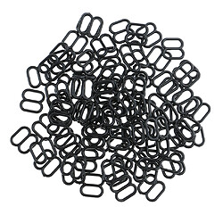 100 Pièces En Plastique Soutien-gorge Lingerie Sangle Clips Crochet Curseur Boucle 8mm Noir pas cher