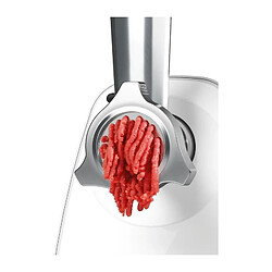 Hachoir a viande SmartPower - BOSCH - MFW2520W - 2 grilles de hachoir - Garnisseur de saucisses - Blanc pas cher