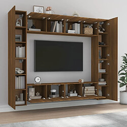 Avis Maison Chic Ensemble de meubles TV 8 pcs | Banc TV Moderne pour salon | Meuble de Rangement - Chêne marron Bois d'ingénierie -MN13634