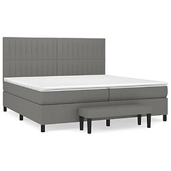 vidaXL Sommier à lattes de lit avec matelas Gris foncé 200x200cm Tissu