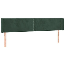 vidaXL Tête de lit avec oreilles Vert foncé 203x16x78/88 cm Velours