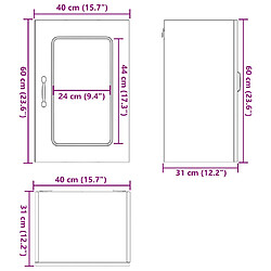 vidaXL Armoire murale de cuisine avec porte en verre Kalmar noir pas cher