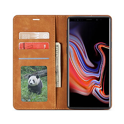 Acheter Wewoo Housse Coque Pour Galaxy Note9 Forwenw Dream Series Oil Edge Fort Magnetism Étui en cuir à rabat horizontal avec support et fentes cartes et portefeuille et cadre photo marron