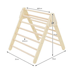 Triangle d'escalade pour enfants à partir de 1 an 73x72x70 cm Naturel en bois Joyz