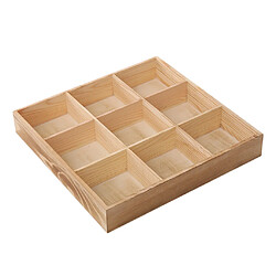 Tiroir En Bois Massif Organisateur Boîte De Rangement Bijoux Plateau 10x10x4.7CM 9 Grilles