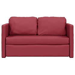 Acheter vidaXL Canapé-lit 2 en 1 rouge bordeaux 112x174x55 cm similicuir