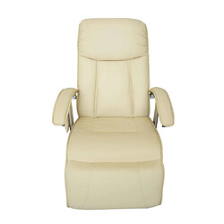 vidaXL Fauteuil de massage blanc crème similicuir