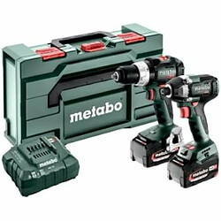 Metabo SBLTBL+SSDLT200BL -Perceuse-visseuse à percussion sans fil, Clé à chocs sans fil + batterie, chargeur