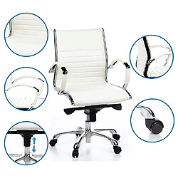 Avis Siège de bureau / Fauteuil de direction PARMA 10, cuir crème, chromé hjh OFFICE