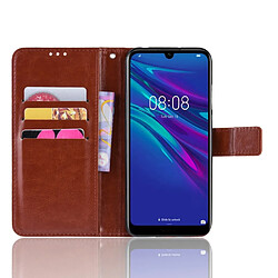 Wewoo Housse Coque Étui en cuir à rabat horizontal rétro Crazy Horse Texture pour Huawei Y6 2019avec support et fentes cartes et cadre photo marron pas cher