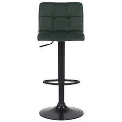 Avis Decoshop26 Lot de 4 tabourets de bar envelours vert coutures décoratives piètement métal noir 10_0004504