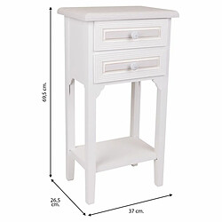 Table de Nuit Alexandra House Living Blanc 26 x 69 x 37 cm pas cher