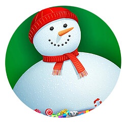 nappe de noel pour table a manger ronde 120cm snowman_a pas cher