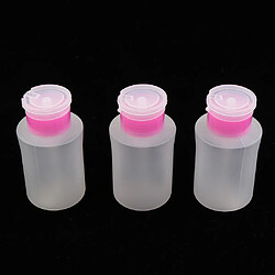 3pcs 180ml bouteilles de pompe vides pour dissolvant d'ongles, alcool, démaquillant rose pas cher