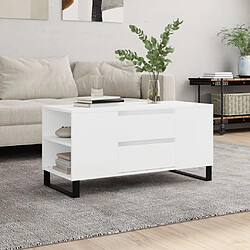 Maison Chic Tabls basse,Table Console pour salon blanc 102x44,5x50 cm bois d'ingénierie -MN75485