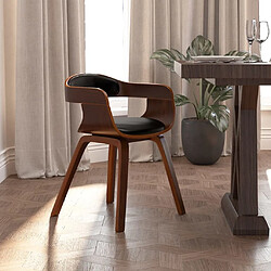 Maison Chic Chaises à manger,Chaise pour cuisine Noir Bois courbé et similicuir -MN68365