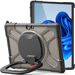 Coque en silicone anti-griffes avec béquille pivotante, transparent noir pour votre Microsoft Surface Go/Go 2/Go 3 10.5 pouces