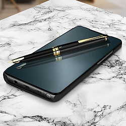 Avizar Housse Samsung Galaxy Note 10 Lite Clapet Effet Miroir Support Vidéo noir