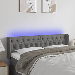 Maison Chic Tête de lit scandinave à LED,meuble de chambre Gris foncé 163x16x78/88 cm Tissu -MN23709