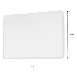 Avis ML-Design Miroir de salle de bain avec éclairage LED blanc et interrupteur tactile 90x60cm