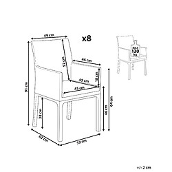 Avis Beliani Lot de 8 chaises BACOLI Tissu Gris foncé