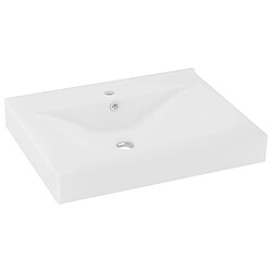 vidaXL Lavabo avec trou de robinet Blanc mat 60x46 cm Céramique