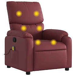 vidaXL Fauteuil de massage inclinable Rouge bordeaux Similicuir