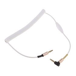 Acheter 3,5 mm m à m câble cordon jack jack audio à angle droit avec micro blanc