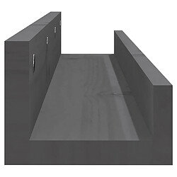 Acheter vidaXL Étagères murales 2 pcs Gris 80x12x9 cm Bois de pin massif