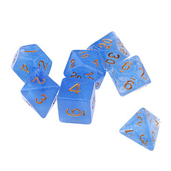 Acheter 7pcs Bijou Acrylique Multi-faces Dés Polyédriques Dés Du0026D TRPG Jeu Bleu