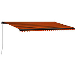 Maison Chic Auvent manuel rétractable,Store manuel de porte avec LED 600x300 cm Orange et marron -GKD85043