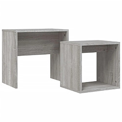 vidaXL Tables basses gigognes 2 pcs sonoma gris bois d'ingénierie