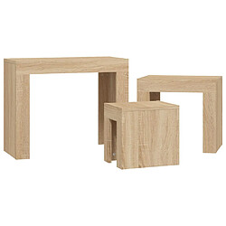 Acheter vidaXL Tables basses gigognes 3 pcs chêne sonoma bois d'ingénierie