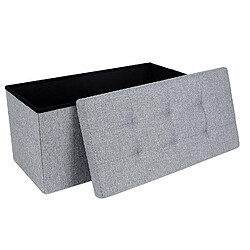 SONGMICS Tissu Tabouret Pouf Coffre Boîte Siège de Rangement Pliable Gagner de l'espace Gris Clair 76 x 38 x 38 cm LSF47G