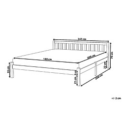 Avis Beliani Lit double en bois de pin clair 140 x 200 cm FLORAC