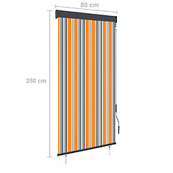 vidaXL Store roulant d'extérieur 80x250 cm Jaune et bleu pas cher