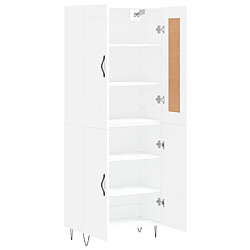 Avis vidaXL Buffet haut Blanc 69,5x34x180 cm Bois d'ingénierie