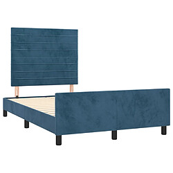 Acheter Maison Chic Lit adulte - Cadre Structure de lit avec tête de lit Contemporain Bleu foncé 120x200 cm Velours -MN52756