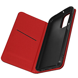 Avizar Housse pour Galaxy A23 5G et M23 Cuir Véritable Porte-carte Support Vidéo Rouge