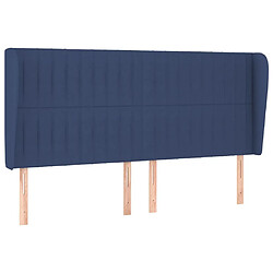 Maison Chic Tête de lit moderne avec oreilles pour chambre - Décoration de lit Bleu 203x23x118/128 cm Tissu -MN48457