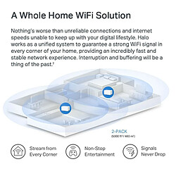 Mercusys Système Wi-Fi 6 (lot de 2 packs) AX3000 pour Toute la Maison Vitesse 574 Mbps (2,4 GHz) + 2402 Mbps (5 GHz) 3 ports Gigabit 3 antennes internes Couleur Blanc