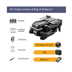 3 Batterie Extérieur Mini Drone 4K Aircraft Caméra Single Pliant Hauteur fixe Téléphone mobile Télécommande Contrôle de la gravité Drone