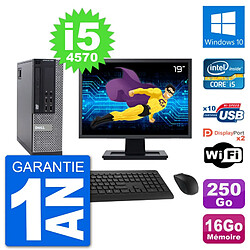 PC Dell 9020 SFF Ecran 19" Intel i5-4570 RAM 16Go Disque 250Go Windows 10 Wifi - Occasion