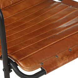 Acheter vidaXL Fauteuil de relaxation avec repose-pied Marron Cuir véritable